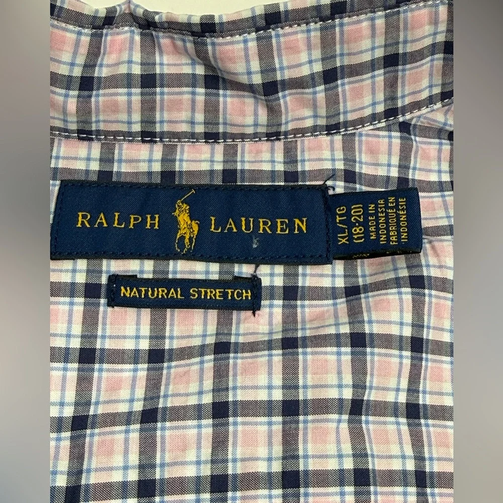 Ralph Lauren Natural Stretch button down shirt, BIG BOYS‎ , Size X-LARGE 18-20